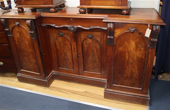A Victorian inverse breakfront mahogany sideboard W.170cm